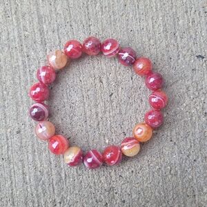 Handmade sunset agate chunky bracelet NWOT